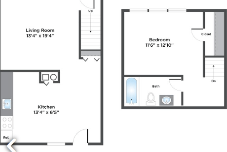 One Bedroom Townhome